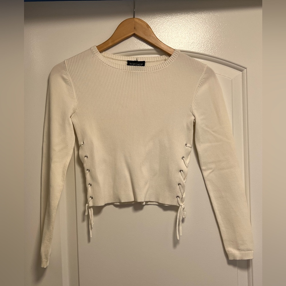 Topshop cropped top with side tie detail